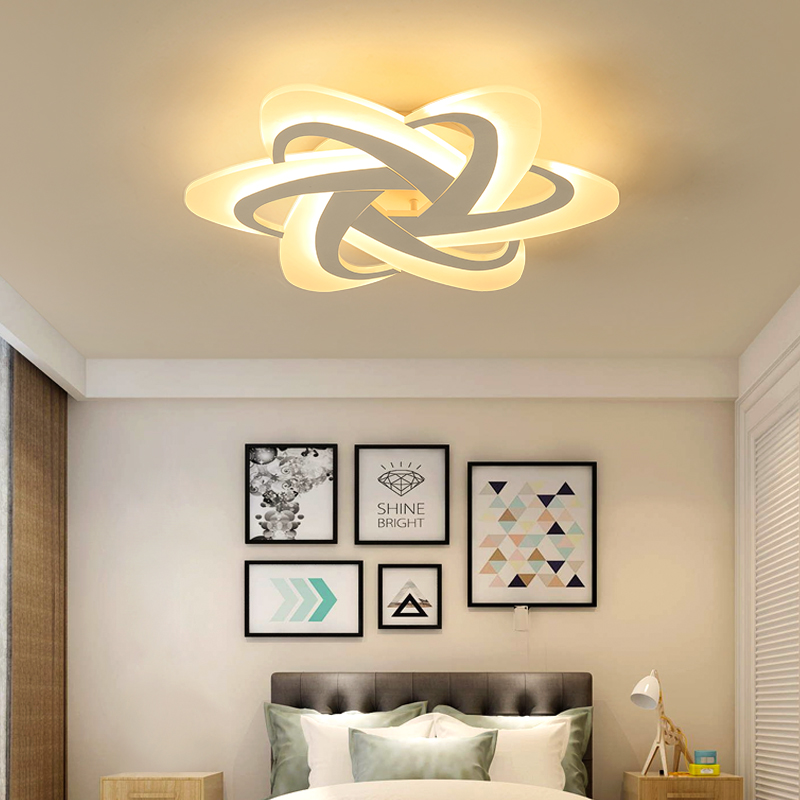Modern Bedroom Ceiling lamps Study Room Led Chandelier Lampara Modern Led Ceiling Chandelier LED Bulbs Semiflush Mount Iron
