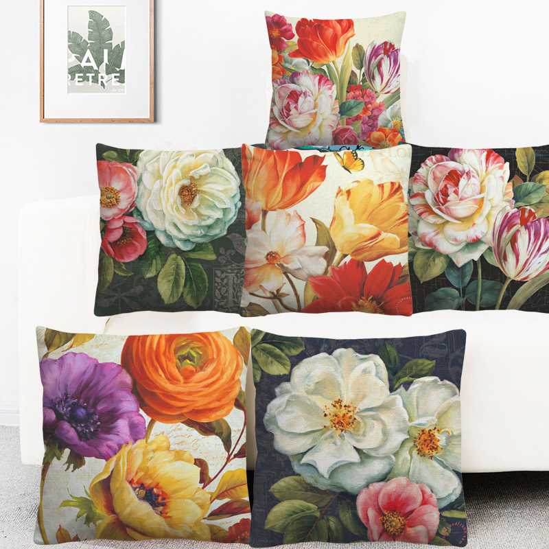 Oil Painting Floral Flower Cushion Covers Beatuful Pastoral Vintage Flowers Tulip Camellia Cushion Cover Decorative Pillow Case
Oil Painting Floral Flower Cushion Covers Beatuful Pastoral Vintage Flowers Tulip Camellia Cushion Cover Decorative Pillow Case