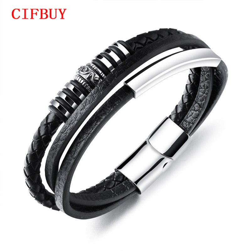 CIFBUY Multilayer PU Leather Bracelets For Men Magnet Buckle 20CM Long Cool Man Male Hamdmade Braided Rope Bracelet PH1162
CIFBUY Multilayer PU Leather Bracelets For Men Magnet Buckle 20CM Long Cool Man Male Hamdmade Braided Rope Bracelet PH1162