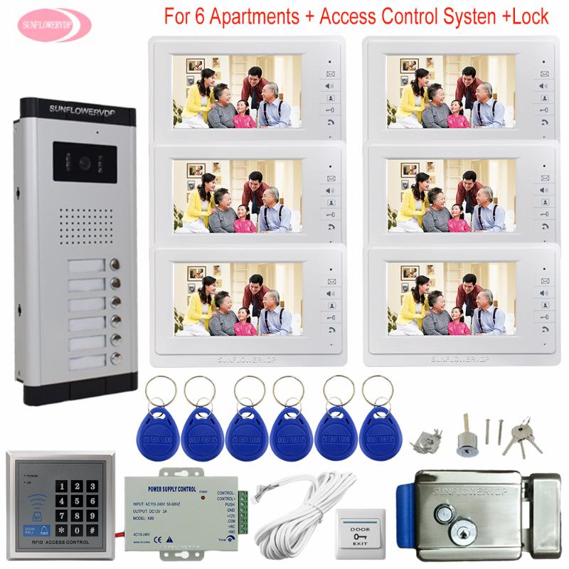 For 6/8/10/12 Apartments Video Door Phone Intercom System Access Control Video intercom 6-12 Monitors Whit Electronic Door Lock
For 6/8/10/12 Apartments Video Door Phone Intercom System Access Control Video intercom 6-12 Monitors Whit Electronic Door Lock