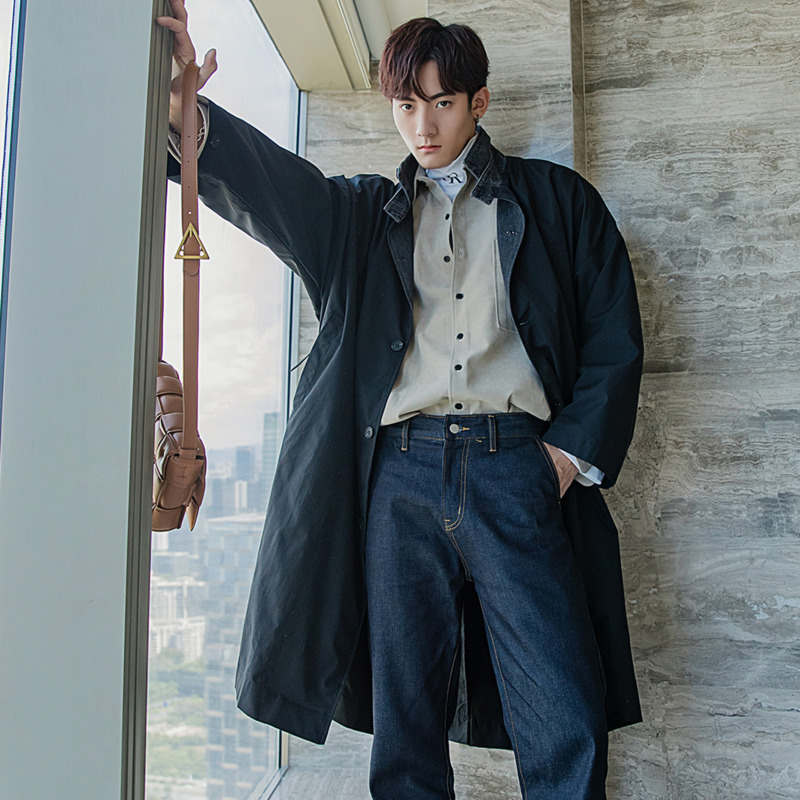 EWQ / men's wear 2020 autumn long coat Korean fashion loose denim stitching knee-length trench oversize loose large size 9Y3550, Black
EWQ / men's wear 2020 autumn long coat Korean fashion loose denim stitching knee-length trench oversize loose large size 9Y3550, Black