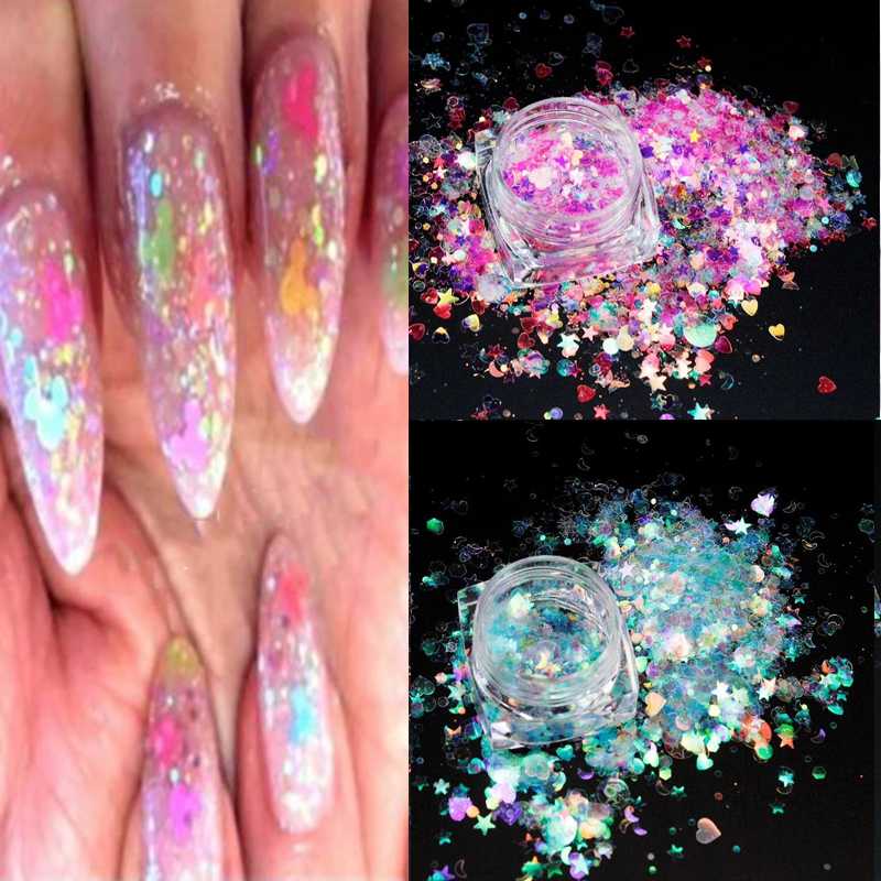 1Bag Mermaid Glitter Flakes Sparkly 3D Colorful Sequins Spangles Polish Manicure Nail Art Decoration Pack In 50g/10g Bag Glitter
1Bag Mermaid Glitter Flakes Sparkly 3D Colorful Sequins Spangles Polish Manicure Nail Art Decoration Pack In 50g/10g Bag Glitter