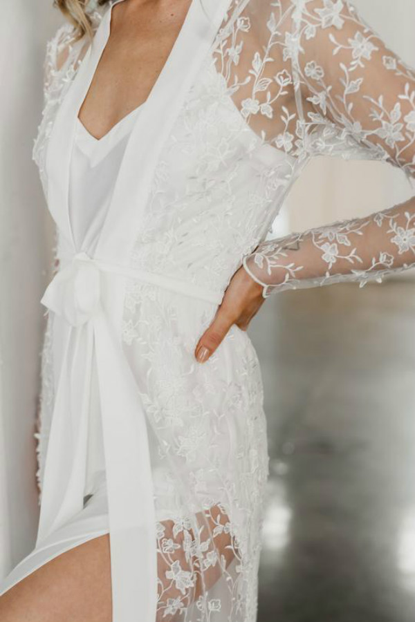 Illusion Lace Sexy Night Robe Bathrobe Pyjamas Wedding Bride Bridesmaid Robes Dressing Gown For Women Pajamas Sleepwear Robe