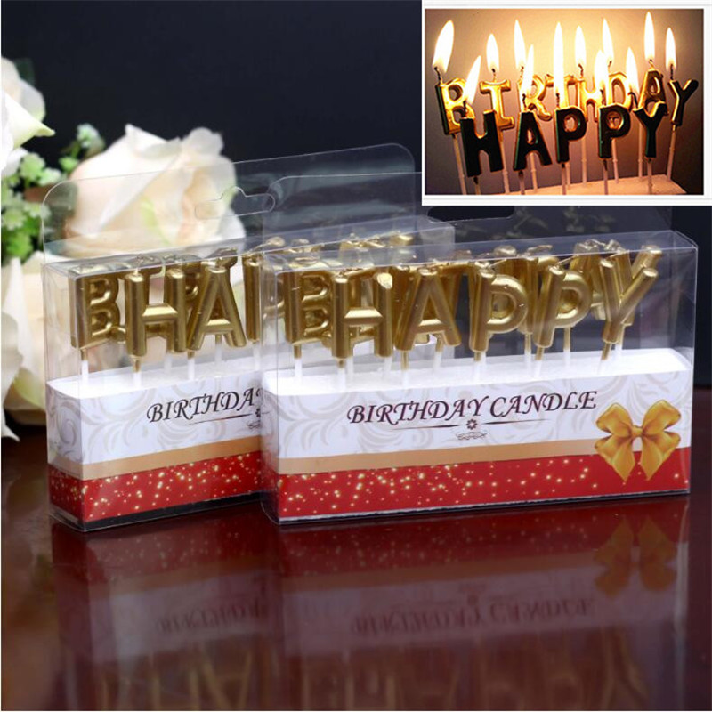 Gold Happy Birthday Festival Supplies Lovely English Birthday Candles for Kitchen Baking Gift Cake Party
Gold Happy Birthday Festival Supplies Lovely English Birthday Candles for Kitchen Baking Gift Cake Party