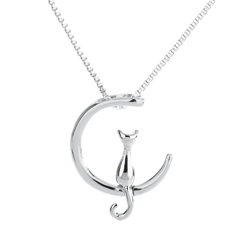 Minimalist Moon Cat Necklace For Women Girls Kitten Sitting On The Moon Pendant Necklaces Clavicle Charm Female Jewelry Gifts
Minimalist Moon Cat Necklace For Women Girls Kitten Sitting On The Moon Pendant Necklaces Clavicle Charm Female Jewelry Gifts