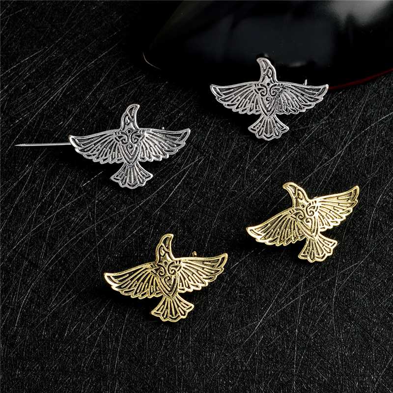 Vintage Animal Flying Bird Sliver color Spread medieval lapel enamel Pins Badge Viking jewelry Norse Mythology Brooch
Vintage Animal Flying Bird Sliver color Spread medieval lapel enamel Pins Badge Viking jewelry Norse Mythology Brooch