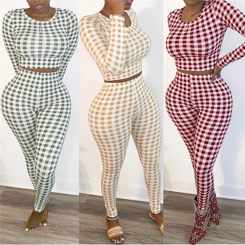 Sets Fashion O Neck Long Sleeve Slim Two Piece Pants Women Autumn Sports Sets Plaid Woman 2pcs, White
Sets Fashion O Neck Long Sleeve Slim Two Piece Pants Women Autumn Sports Sets Plaid Woman 2pcs, White