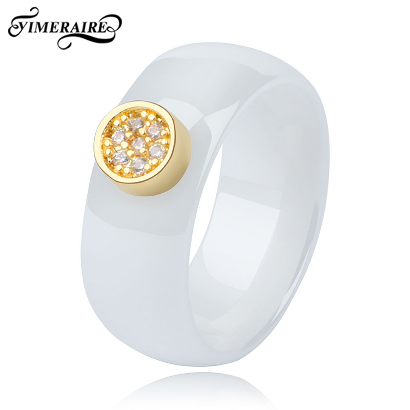 Classic Ceramic Finger Rings 8 mm Width With Gold Shimmering Crystals Rhinestone For Women Jewelry Fashion Accessories Smooth
Classic Ceramic Finger Rings 8 mm Width With Gold Shimmering Crystals Rhinestone For Women Jewelry Fashion Accessories Smooth