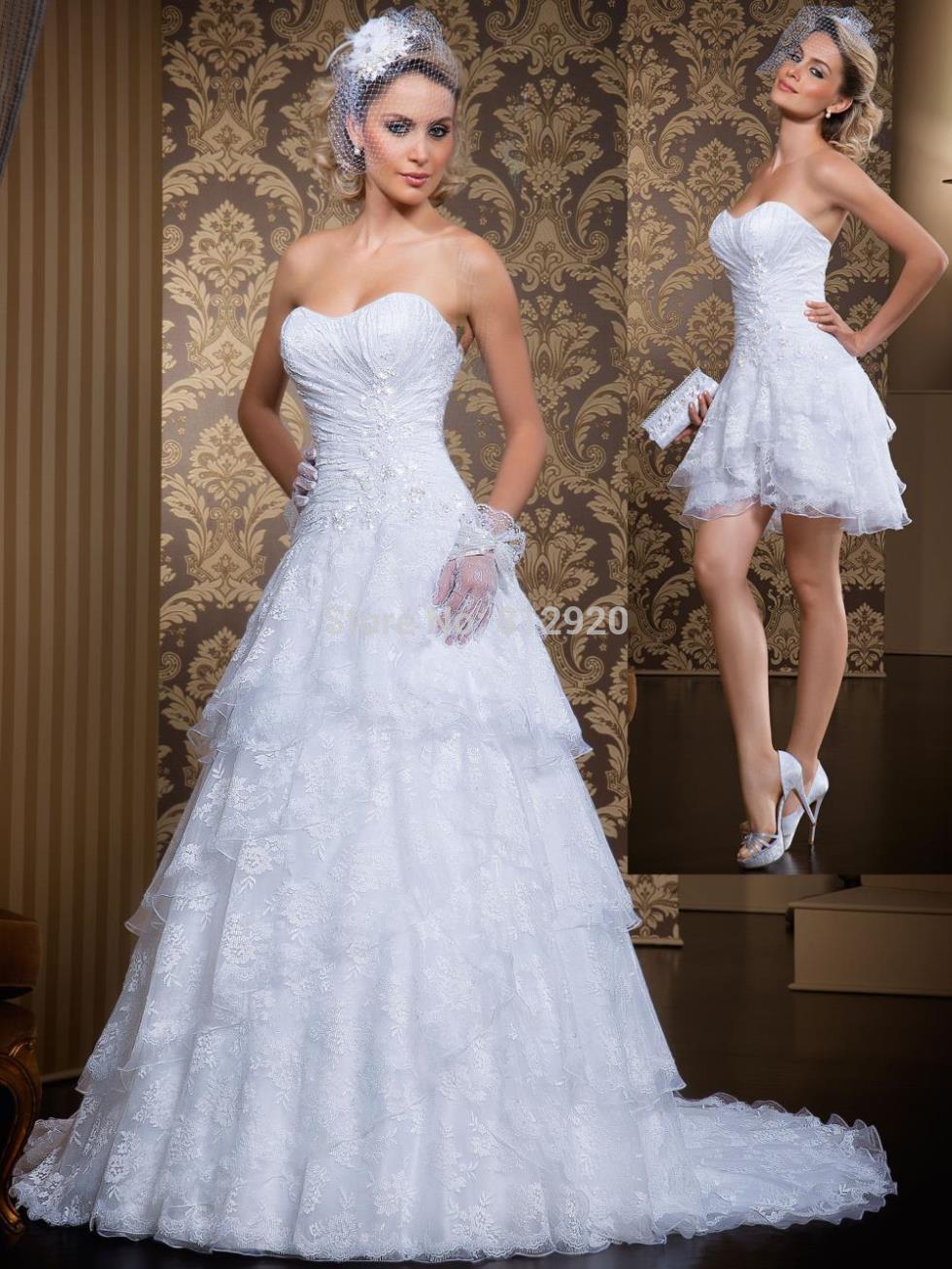 A-line Rendas vestido de noiva tomara que caia 2 Em 1 Lace Dress Bride Wedding Dress With Removable Skirt, White
A-line Rendas vestido de noiva tomara que caia 2 Em 1 Lace Dress Bride Wedding Dress With Removable Skirt, White