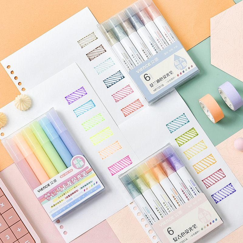 6pcs Retro Color Highlighter Pen Set Morandi Candy Fluorescent Marker Spot Liner Pens for Drawing Diary Note Office School F846
6pcs Retro Color Highlighter Pen Set Morandi Candy Fluorescent Marker Spot Liner Pens for Drawing Diary Note Office School F846