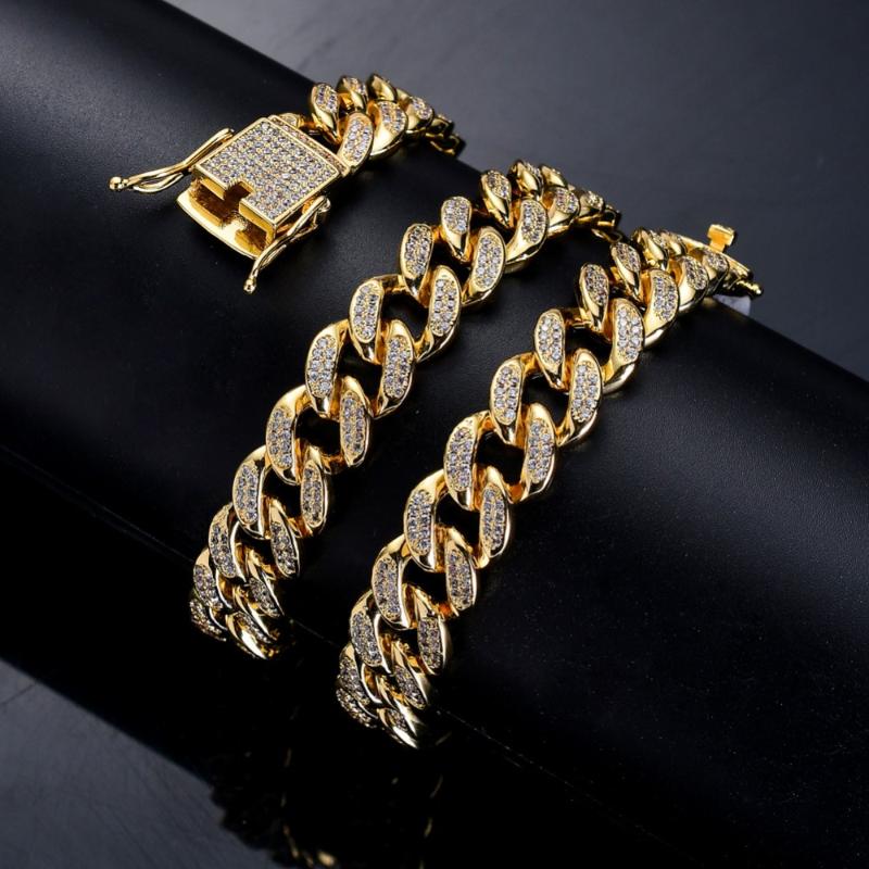 12mm Hip Hop Bling Iced Out Cuban Miami Link Chain Necklace Men CZ Stone Chain Necklaces Rapper Jewelry Gold Silver Color
12mm Hip Hop Bling Iced Out Cuban Miami Link Chain Necklace Men CZ Stone Chain Necklaces Rapper Jewelry Gold Silver Color