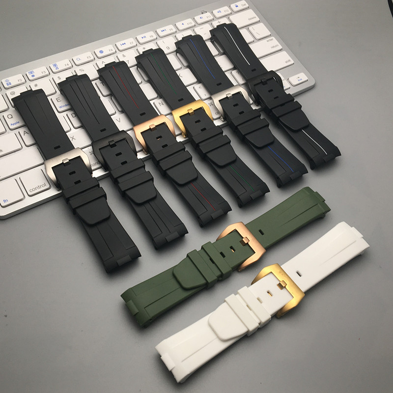 Top quality Soft 24mm Curved End Black Green White Silicone Rubber Watchband for Watch Strap PAM Bracelet with logo
Top quality Soft 24mm Curved End Black Green White Silicone Rubber Watchband for Watch Strap PAM Bracelet with logo