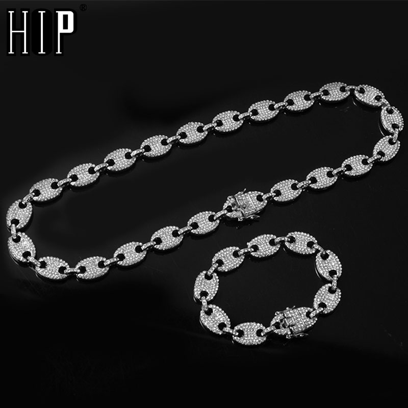 HIP HOP 1kit Bling Multicolor Coffee Bean Iced Out CZ Pig Nose Rhinestone Charm Link Chain Necklaces & Bracelet for Men Jewelry
HIP HOP 1kit Bling Multicolor Coffee Bean Iced Out CZ Pig Nose Rhinestone Charm Link Chain Necklaces & Bracelet for Men Jewelry