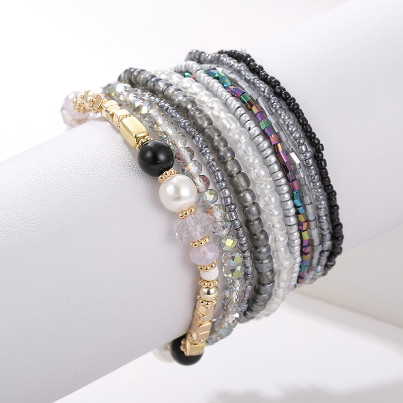 10 pcs/lot Boho Multi-layer Imitation Pearl Crystal Glass Beaded Elastic Bracelets Bangles Set for Women Wedding Party Gifts, Golden;silver
10 pcs/lot Boho Multi-layer Imitation Pearl Crystal Glass Beaded Elastic Bracelets Bangles Set for Women Wedding Party Gifts, Golden;silver