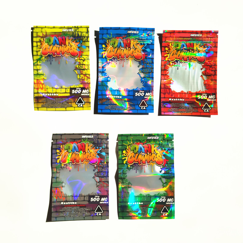 Hologram 500MG DANK Gummies Edibles Gummies Packing Bag for Dustproof Waterproof Vape Pouch Plastic Bag Zip packing Bag
Hologram 500MG DANK Gummies Edibles Gummies Packing Bag for Dustproof Waterproof Vape Pouch Plastic Bag Zip packing Bag