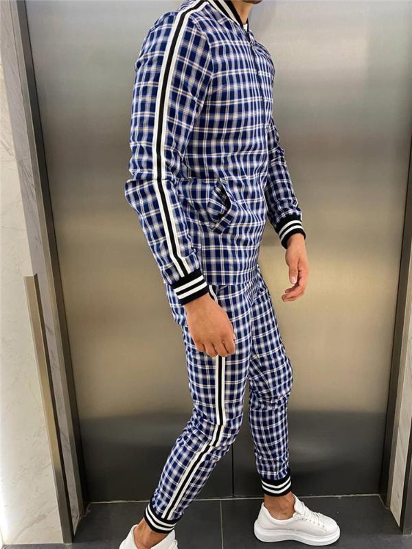 Men' 3D Plaid Sports Gentlemen Set Jacket Men Set Tracksuit Street Fashion Trend Fashion Stand-up Collar Zipper Sportswear Suit, Beige
Men' 3D Plaid Sports Gentlemen Set Jacket Men Set Tracksuit Street Fashion Trend Fashion Stand-up Collar Zipper Sportswear Suit, Beige