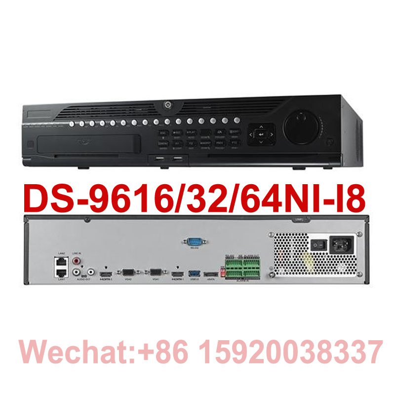 

DS-9632NI-I8 DS-9664NI-I8 English Version NVR 64CH 32ch Support up to 12MP camera 8SATA for 8HDDs HMDI1 at up to 4K NVR