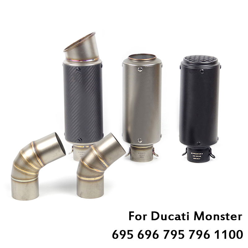 Slip On Motorcycle Exhaust System Pipe Middle Mid Link Tube With 51mm Tail Tips Muffler for 695 696 795 796 1100
Slip On Motorcycle Exhaust System Pipe Middle Mid Link Tube With 51mm Tail Tips Muffler for 695 696 795 796 1100