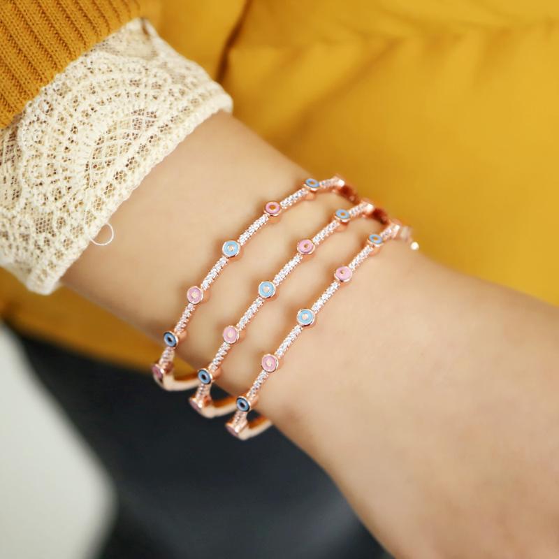 Vanlentine gift ROSE GOLD color pink blue enamel evil eye bangle for women lucky BOHO Turkish fashion trendy bracelet jewelry
Vanlentine gift ROSE GOLD color pink blue enamel evil eye bangle for women lucky BOHO Turkish fashion trendy bracelet jewelry