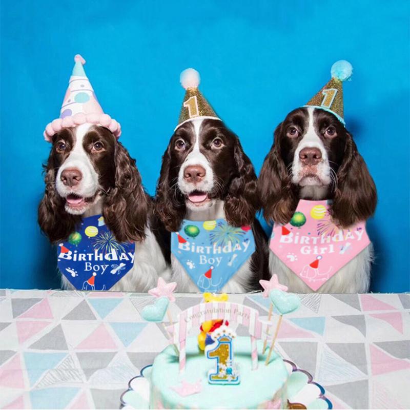 dog apparel Party Pet Dogs Cat Bibs Birthday Costume Design Christmas Bandana Hat Scarf Pets Saliva Towel Accessories Supplies Free shipping
