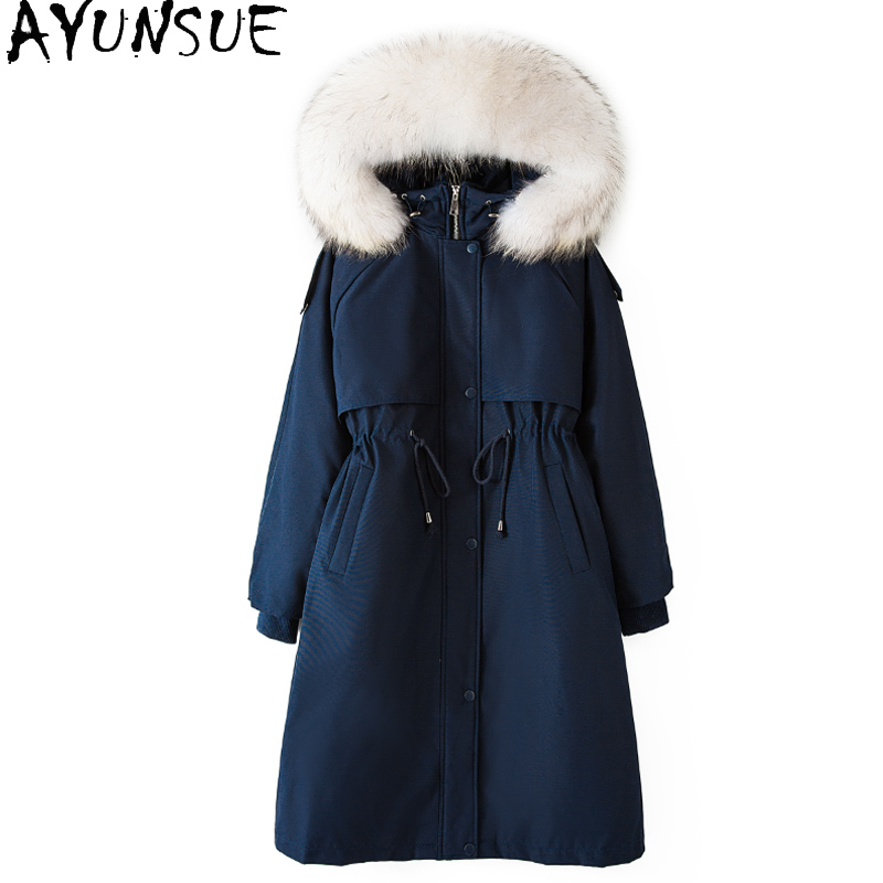 AYUNSUE Woman Jacket 2020 90% white Duck Down Jackets Female Real Raccoon Fur Collar Hooded Parkas Women Coats Casaco Feminino, Blue-faux collar
AYUNSUE Woman Jacket 2020 90% white Duck Down Jackets Female Real Raccoon Fur Collar Hooded Parkas Women Coats Casaco Feminino, Blue-faux collar