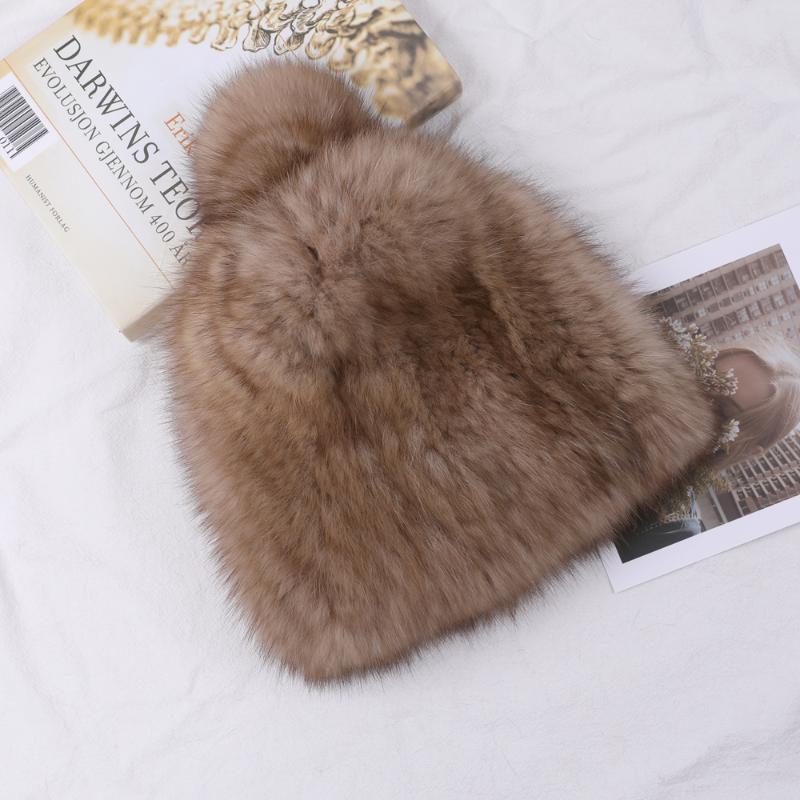 Luxyru Women's Winter Knitted 100% Real Sable Fur hat Fur Beanie Russian Cap With Pom Poms Female Warm Thick, Natural color
Luxyru Women's Winter Knitted 100% Real Sable Fur hat Fur Beanie Russian Cap With Pom Poms Female Warm Thick, Natural color
