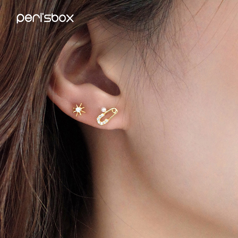 Stud Peri'sbox Cubic Zirconia Mini Safety Pin Earrings For Women Gold Beaded Tiny Circle CZ Starburst Earring Studs Minimalist
Stud Peri'sbox Cubic Zirconia Mini Safety Pin Earrings For Women Gold Beaded Tiny Circle CZ Starburst Earring Studs Minimalist