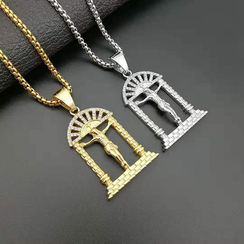 Hip Hop Gold Silver Color Stainless Steel INRI Crucifix Jesus Heaven Gate Pendant Necklace for Men Rapper Jewelry Drop Shipping
Hip Hop Gold Silver Color Stainless Steel INRI Crucifix Jesus Heaven Gate Pendant Necklace for Men Rapper Jewelry Drop Shipping