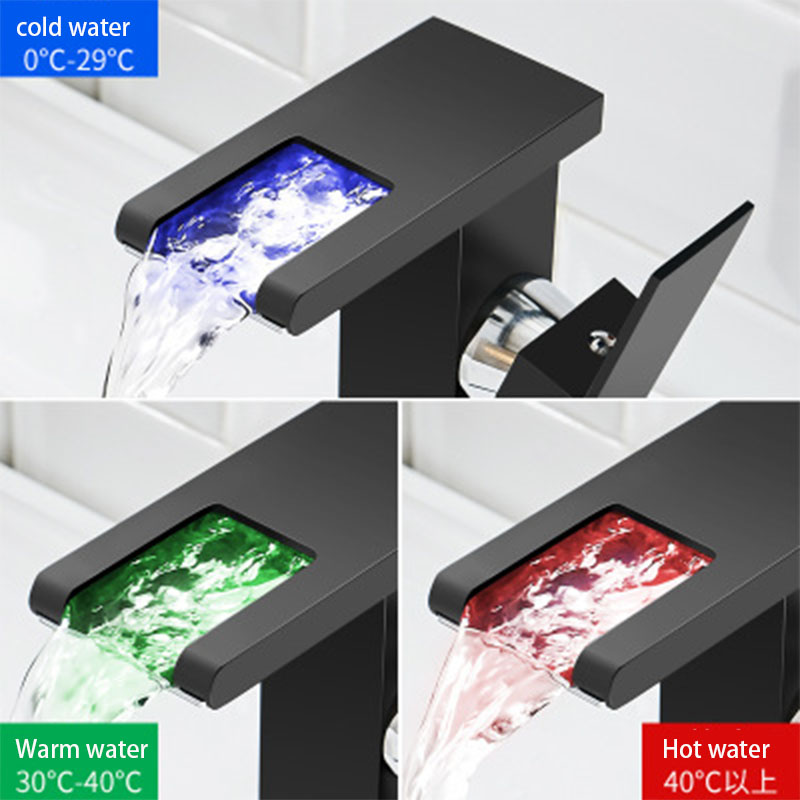 LED light illuminating waterfall faucet, hot and cold washbasin bathroom basin faucet
LED light illuminating waterfall faucet, hot and cold washbasin bathroom basin faucet