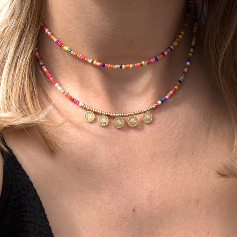 2020 Summer Necklace Trendy Bohemian Statement Coin Pendant Necklace Choker Jewelry 8 Colors Glass Beads Choker for Women
2020 Summer Necklace Trendy Bohemian Statement Coin Pendant Necklace Choker Jewelry 8 Colors Glass Beads Choker for Women