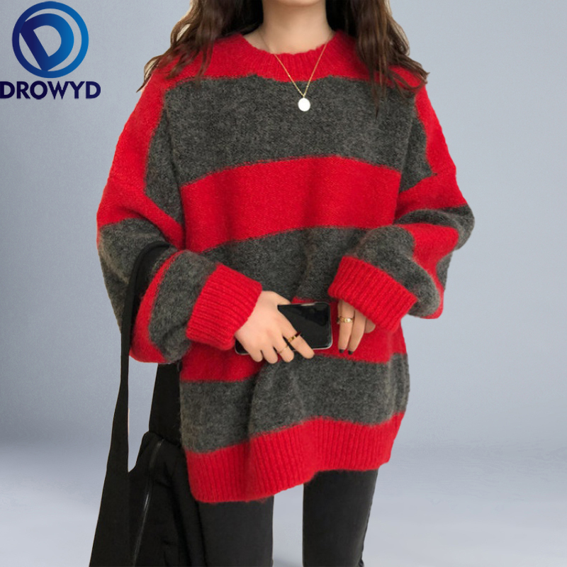 Striped Pullovers Sweater Women 2020 Fall Soft Cotton Loose Knitted Hot Tide O-neck Thick Winter Korean Casual Simple Chic Tops, Blue
Striped Pullovers Sweater Women 2020 Fall Soft Cotton Loose Knitted Hot Tide O-neck Thick Winter Korean Casual Simple Chic Tops, Blue