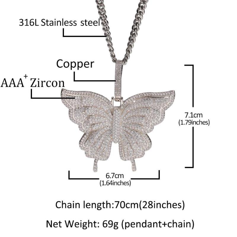 New Hip Hop Paved Full Cubic Zirconia Bling Iced Out Butterfly Pendants Necklace for Women Men Rapper Jewelry Gifts
New Hip Hop Paved Full Cubic Zirconia Bling Iced Out Butterfly Pendants Necklace for Women Men Rapper Jewelry Gifts