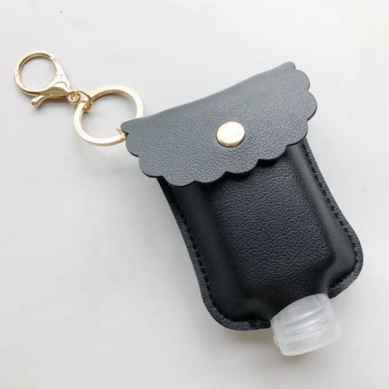 Sanitizer Bottle Holder PU Leather Hand Sanitizer Holder 60ML Perfume Hand Soap Case Bags Sanitizer Keychains Christmas Gift 20pcs D5938
