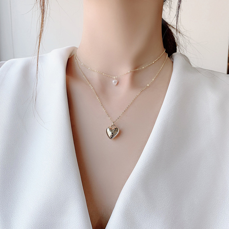 Minimalist Simple Metal Heart Choker Necklace Sweet Gold Color Double Layer Chain Pendant Necklaces for Women Jewelry Wholesale
Minimalist Simple Metal Heart Choker Necklace Sweet Gold Color Double Layer Chain Pendant Necklaces for Women Jewelry Wholesale