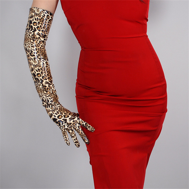 Leopard Extra Long Gloves 60cm Patent Leather Long Style Emulation Leather PU Gloves Bright Brown Female PU16
Leopard Extra Long Gloves 60cm Patent Leather Long Style Emulation Leather PU Gloves Bright Brown Female PU16