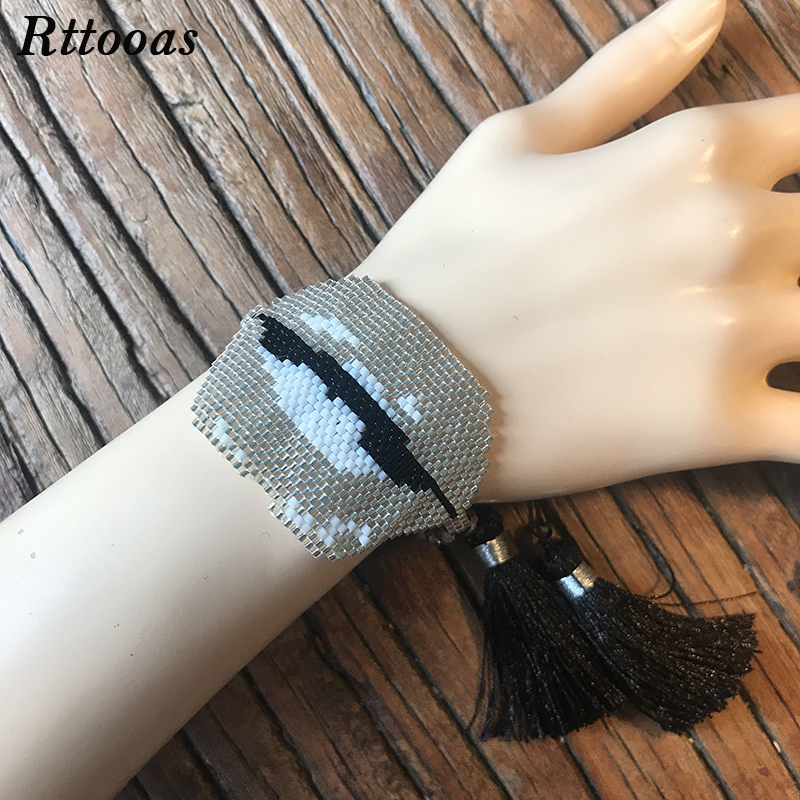 Rttooas Sexy Big Lips Bracelet Handmade Woven MIYUKI Beads Bracelet Fashion Women Tassel Friendship Delicate Jewelry
Rttooas Sexy Big Lips Bracelet Handmade Woven MIYUKI Beads Bracelet Fashion Women Tassel Friendship Delicate Jewelry