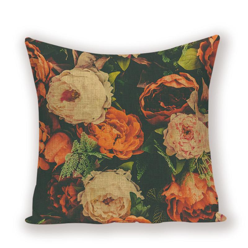 Vintage Decorative Cushion Cover Farmhouse Shabby Chic Pillow Case Flower Floral Pillows Home Decor Throw Cushions Covers Cases
