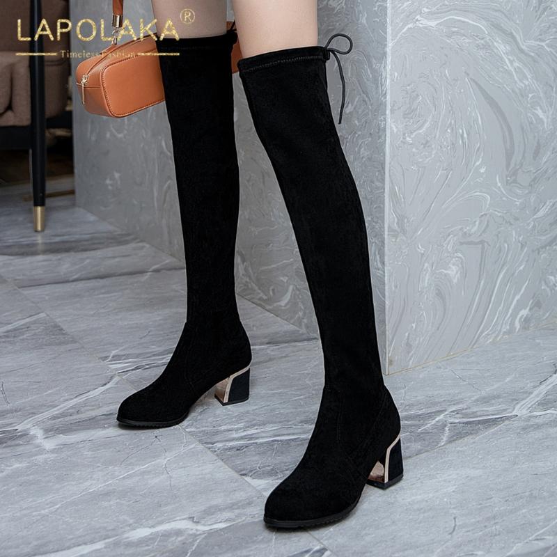 Lapolaka New Arrivals 2020 Large Size 43 Square Heels Over The Knee Boots Woman Shoes Slip On Comfortable Stretch Boots Female, Black
Lapolaka New Arrivals 2020 Large Size 43 Square Heels Over The Knee Boots Woman Shoes Slip On Comfortable Stretch Boots Female, Black