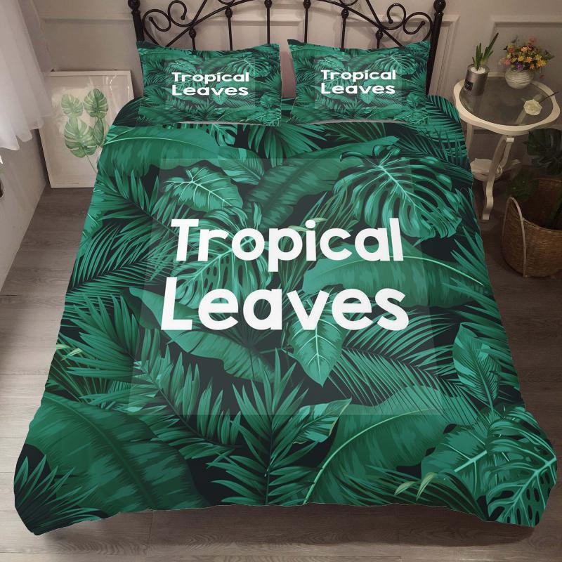 Bed Linen Home Textile Bedding Clothes Tropical Leaves Printed for Adult with Pillowcases King Queen Sinlge Size, Green
Bed Linen Home Textile Bedding Clothes Tropical Leaves Printed for Adult with Pillowcases King Queen Sinlge Size, Green