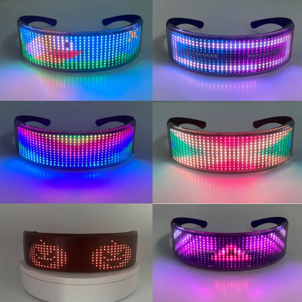 Bluetooth APP Programmable Flash Eyeglasses Frame Colorful Luminous Glasses LED Sunglasses APP Eyeglasses for Party Festival Bar N
