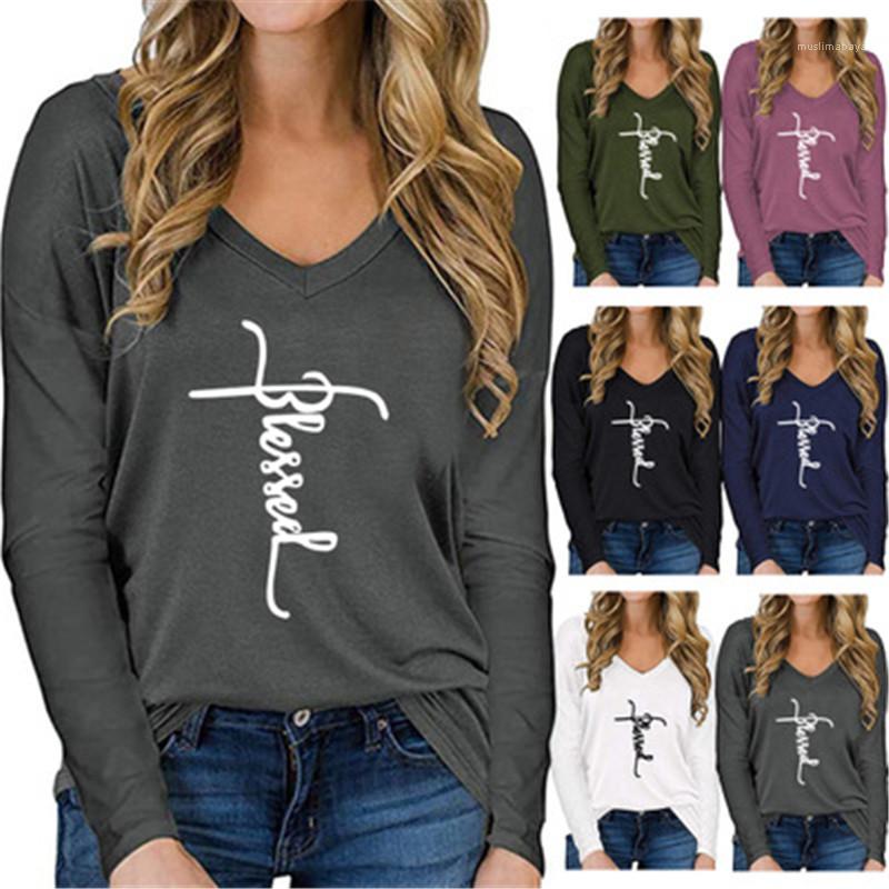 Sleeve Casual Tops Clothing Designer Spring New Female Loose Tshirts Women Letter T-shirts Fashion Occident Trend V Neck Long
Sleeve Casual Tops Clothing Designer Spring New Female Loose Tshirts Women Letter T-shirts Fashion Occident Trend V Neck Long