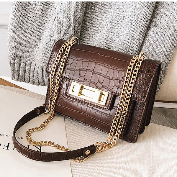 Women Luxury Handbag Crocodile Leather Pattern Shoulder Bag for Woman Fashion Brand Evening Small Square Clutch Bag, Black
Women Luxury Handbag Crocodile Leather Pattern Shoulder Bag for Woman Fashion Brand Evening Small Square Clutch Bag, Black