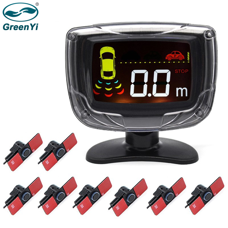 GreenYi 8 Sensors 13mm Original Flat Sensors Car LCD LED Parking Sensor With Buzzer Front Rear Radar Parking Monitor System
GreenYi 8 Sensors 13mm Original Flat Sensors Car LCD LED Parking Sensor With Buzzer Front Rear Radar Parking Monitor System