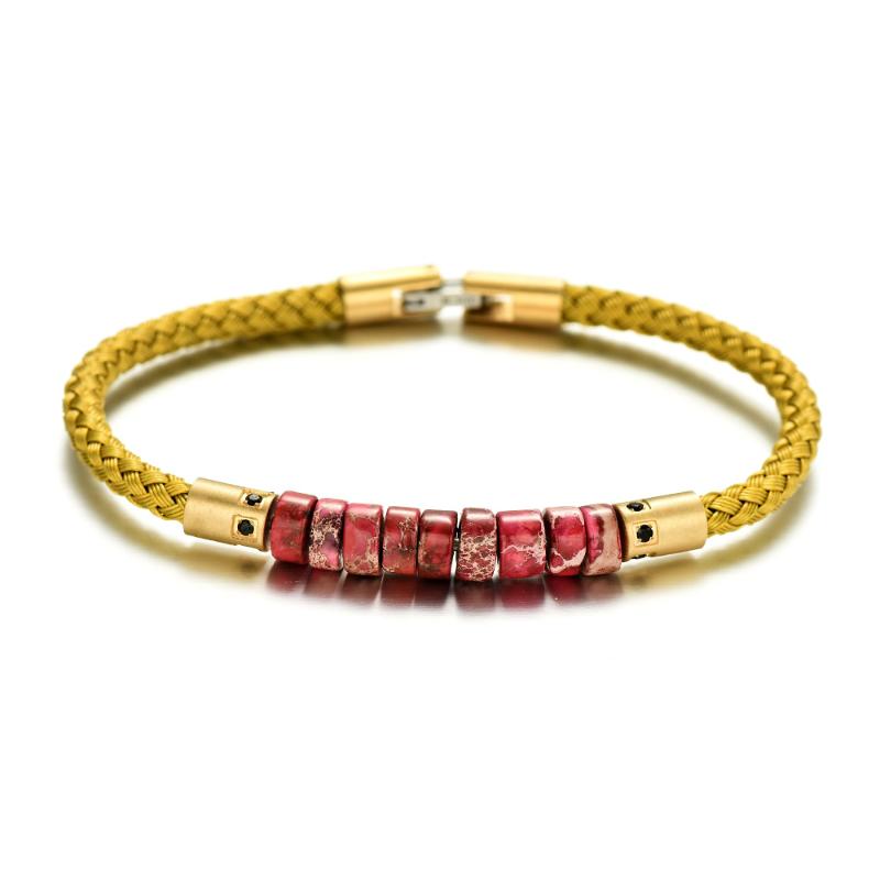 RUIMO Luxury Gold 316L Stainless Steel Wire and Detachable Natural Stone Bead Jewelry Men and Women Bracelet for DIY
RUIMO Luxury Gold 316L Stainless Steel Wire and Detachable Natural Stone Bead Jewelry Men and Women Bracelet for DIY