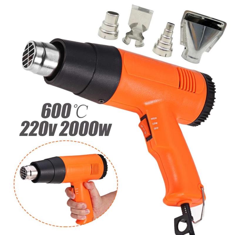 220V Heat Gun 2000W Electric Hot Air Gun Variable 2 Temperatures Industrial Power Tool with Four Nozzle Attachment EU US PLUG
220V Heat Gun 2000W Electric Hot Air Gun Variable 2 Temperatures Industrial Power Tool with Four Nozzle Attachment EU US PLUG