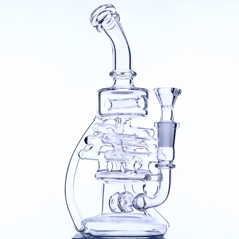 9" inch recycler 14mm female joint" glass bong water tobacco pipe bong recycler oil rig percolator
9" inch recycler 14mm female joint" glass bong water tobacco pipe bong recycler oil rig percolator