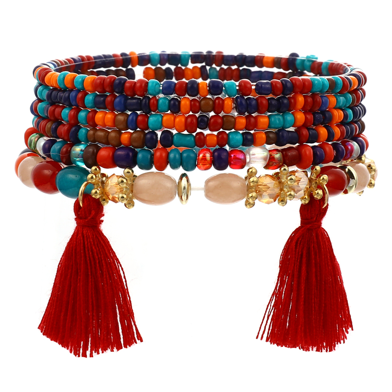 MINHIN Women Fashion Charm Bracelet 6Pcs Multilayer Beads Tassel Bracelet Set Birthday Gift for Girlfriend pulseira
MINHIN Women Fashion Charm Bracelet 6Pcs Multilayer Beads Tassel Bracelet Set Birthday Gift for Girlfriend pulseira