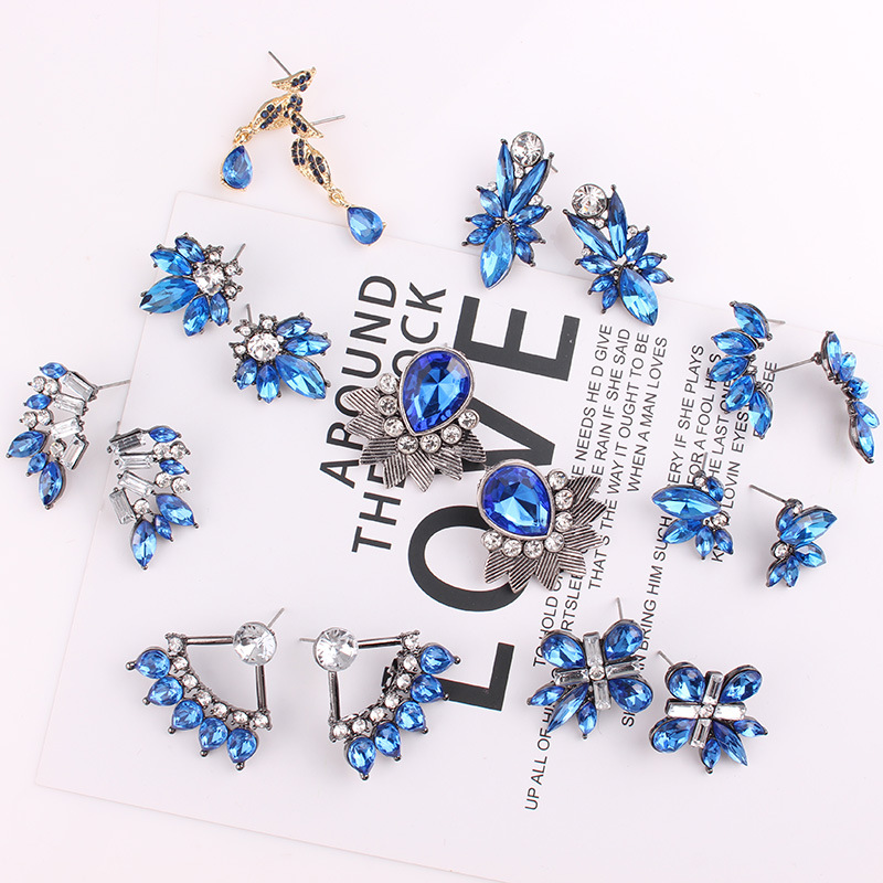 9 models bule crystal stud earrings with zinc alloy for women fashion classic crystal earrings blue color jewelry wholesale
9 models bule crystal stud earrings with zinc alloy for women fashion classic crystal earrings blue color jewelry wholesale