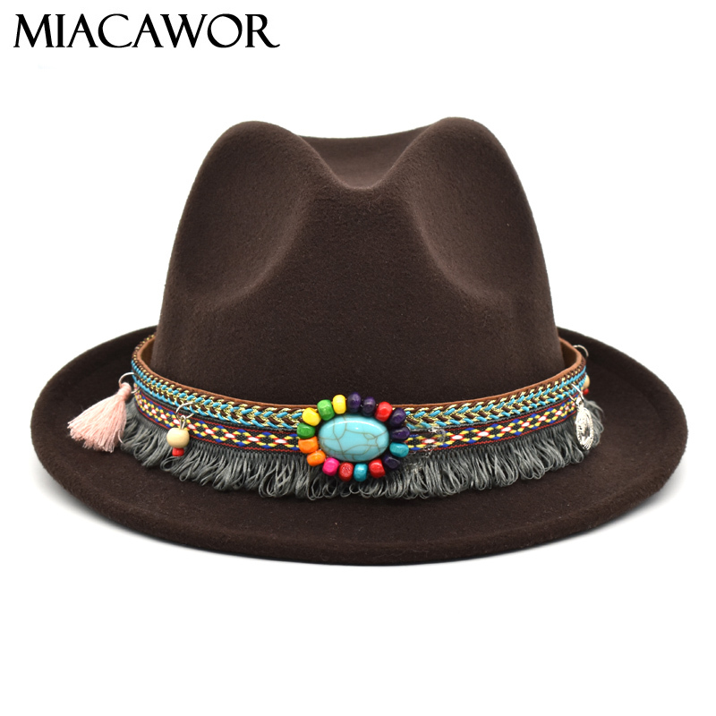 MIACAWOR Autumn And Winter Ladies Solid Color Warm Wool Hat Tassel Retro Jazz Hat Big Brim Panama Gambler F9, Black
MIACAWOR Autumn And Winter Ladies Solid Color Warm Wool Hat Tassel Retro Jazz Hat Big Brim Panama Gambler F9, Black