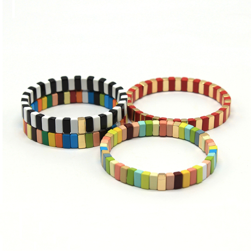 Handmade Bohemian Metal Painted Bracelets Enamel Rainbow Tile Bracelets/bangles Fashion Beaded Bracelets/Bangles For Women/Men
Handmade Bohemian Metal Painted Bracelets Enamel Rainbow Tile Bracelets/bangles Fashion Beaded Bracelets/Bangles For Women/Men